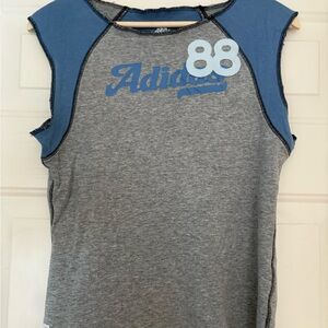 Adidas Gray and Blue Sleeveless Top